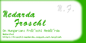 medarda froschl business card